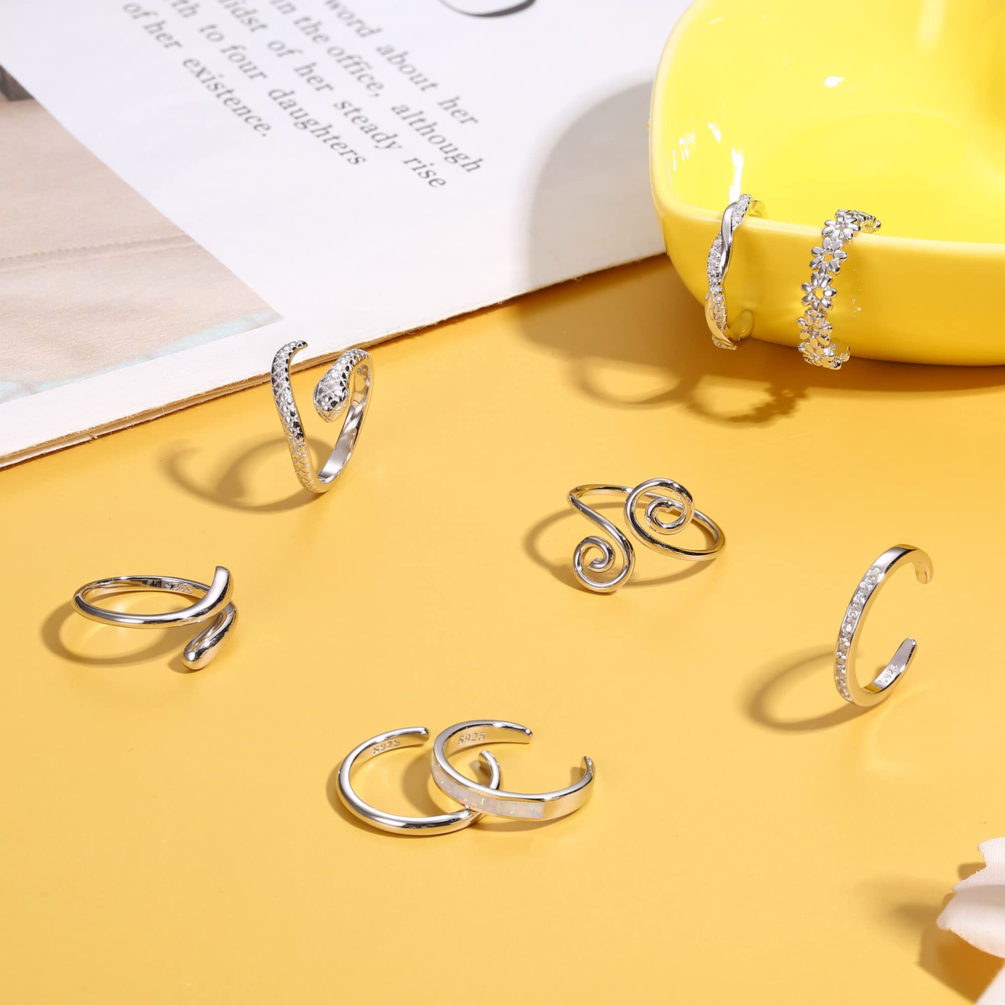 Fansilver-anillos de dedo del  - Snake Plant reseña y precio